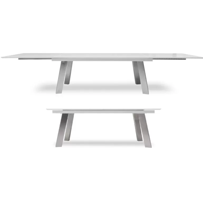 Table de salle à manger extensible 16 personnes laqué - Muonio 220/400x100<Meubles Moss Cheap