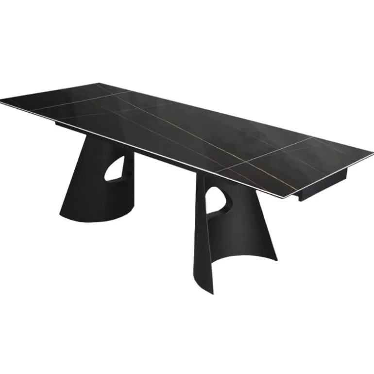 Table de salle à manger extensible céramique pied métal - Gabin 160/240x90<Meubles Moss Best Sale