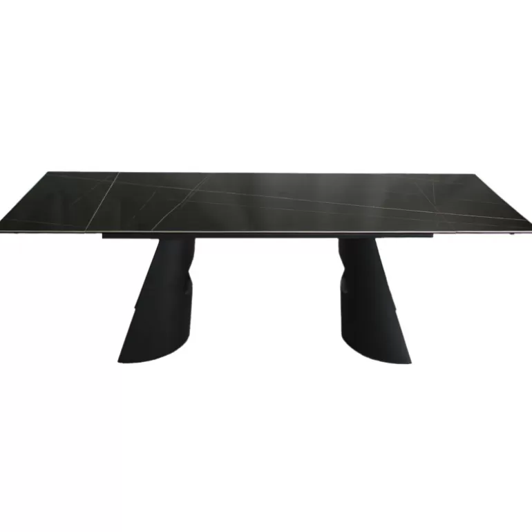 Table de salle à manger extensible céramique pied métal - Gabin 160/240x90<Meubles Moss Best Sale