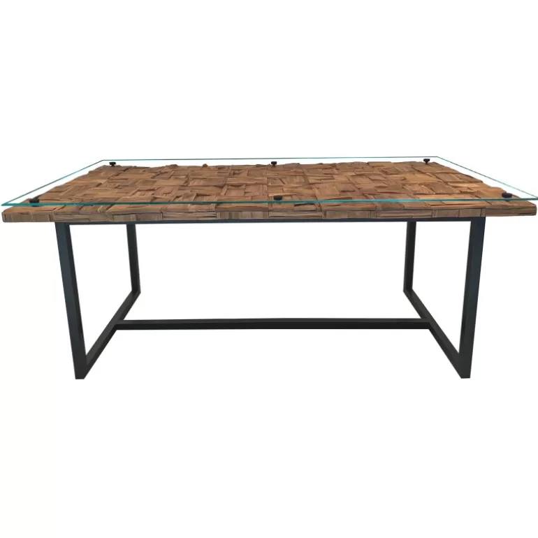 Table de salle à manger rectangulaire en bois massif - Alma 200x100<Meubles Moss Sale