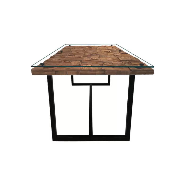 Table de salle à manger rectangulaire en bois massif - Alma 200x100<Meubles Moss Sale