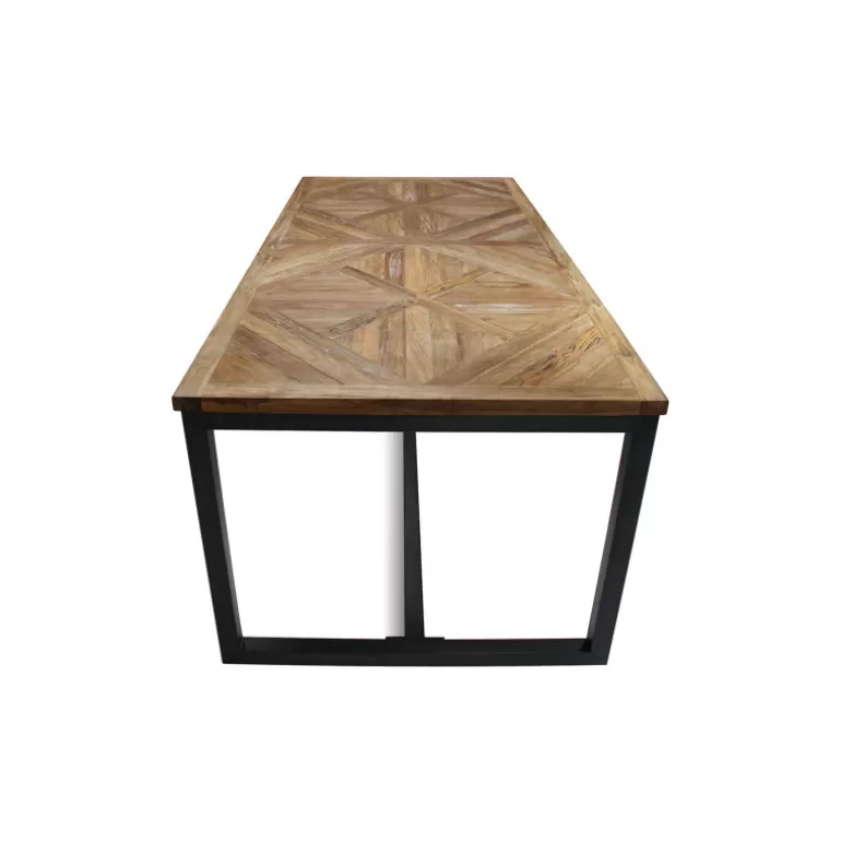 Table de salle à manger style industriel en bois - Kingdom 220x100<Meubles Moss Outlet