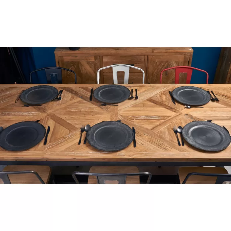 Table de salle à manger style industriel en bois - Kingdom 220x100<Meubles Moss Outlet
