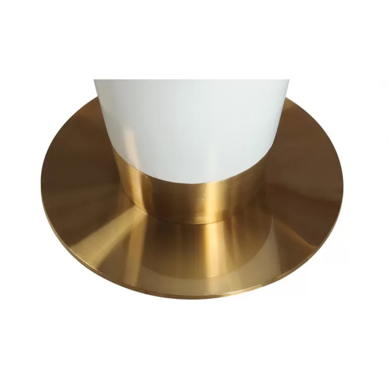 Table ronde plateau en céramique pied metal blanc - Naples Ø150<Meubles Moss Flash Sale