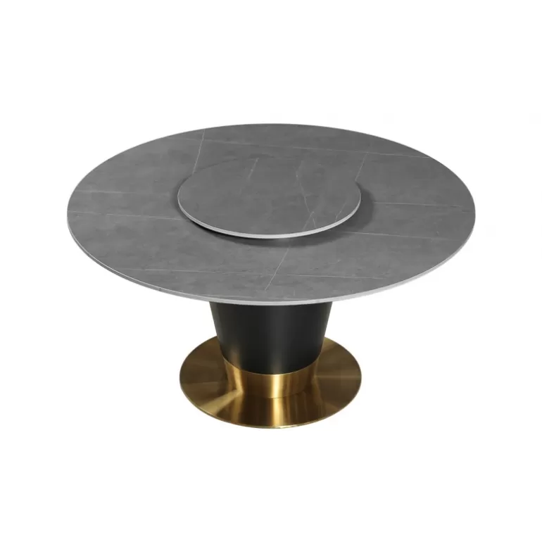 Table ronde plateau en céramique pied metal noir - Naples Ø150<Meubles Moss Clearance