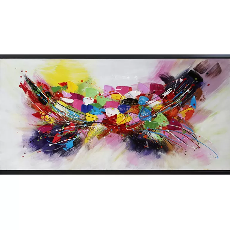 Tableau glossy peinture à l'huile 125x65 cm - Kigali<Meubles Moss Clearance