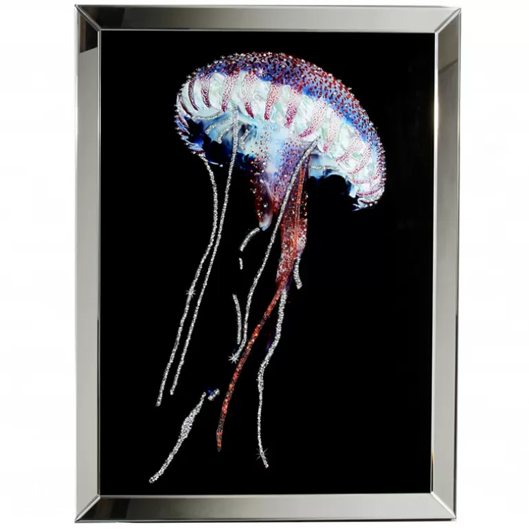 Tableau miroir design avec méduse 80 x 60 cm - Meduse<Meubles Moss Best Sale