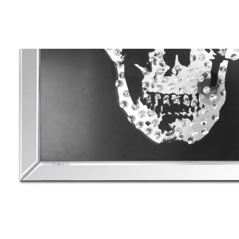 Tableau miroir design avec tête de mort 100x100 cm - Aratika<Meubles Moss Fashion