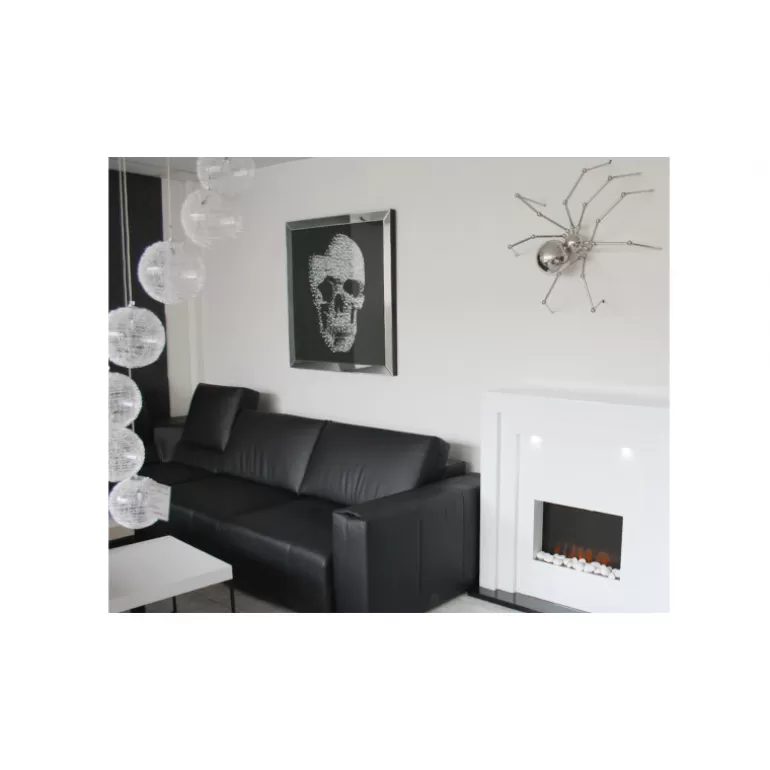 Tableau miroir design avec tête de mort 100x100 cm - Aratika<Meubles Moss Fashion