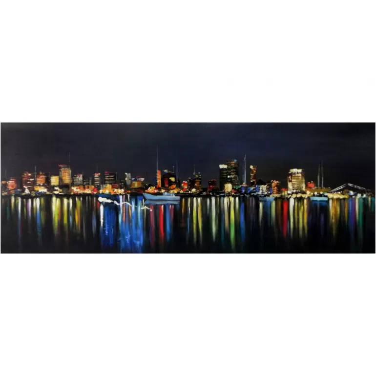 Tableau peinture à l'huile 150x50 cm finition glossy - Orhon<Meubles Moss Outlet
