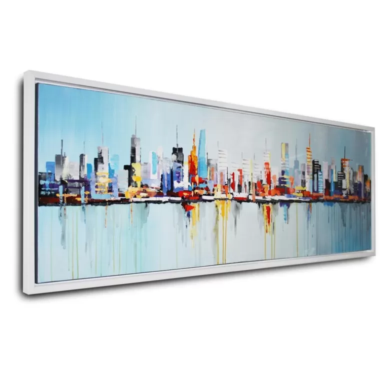 Tableau peinture à l'huile 150x50cm - Hougthon<Meubles Moss Outlet