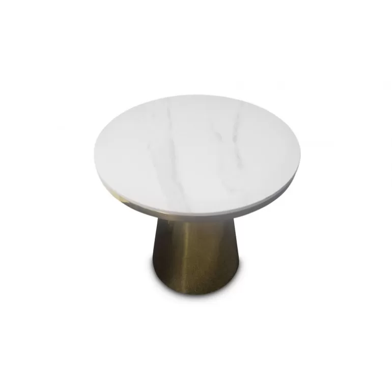 Tables basses gigognes lot de deux effet marbre pieds dorés - Anna Ø80/50<Meubles Moss Flash Sale