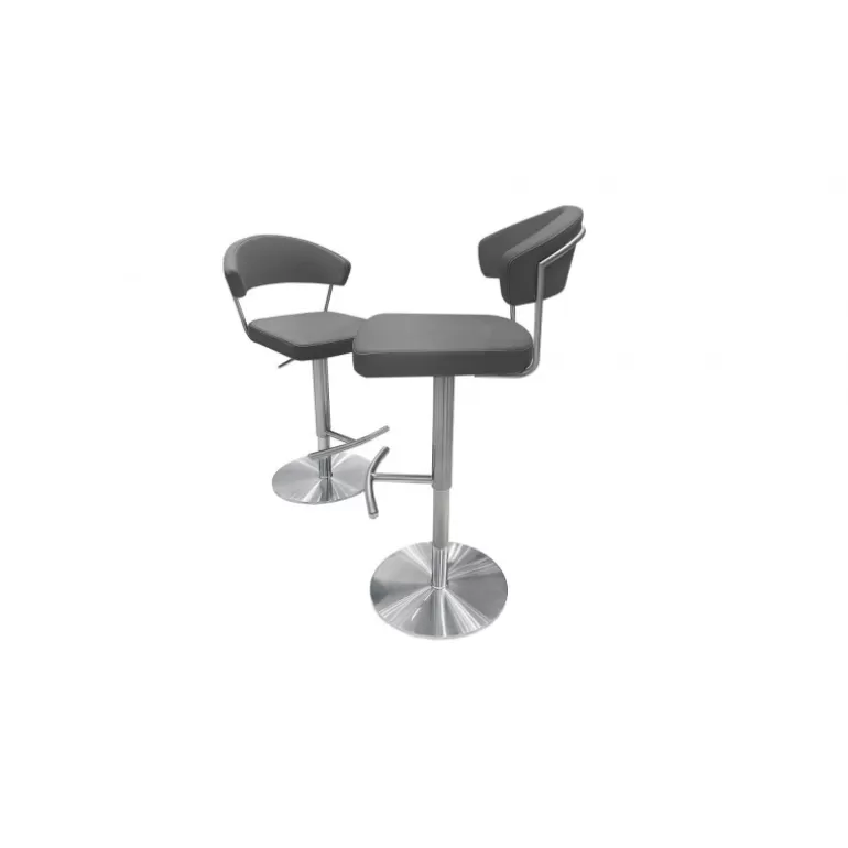 Tabouret de bar en inox brossé - Blakke 56/81cm<Meubles Moss Fashion