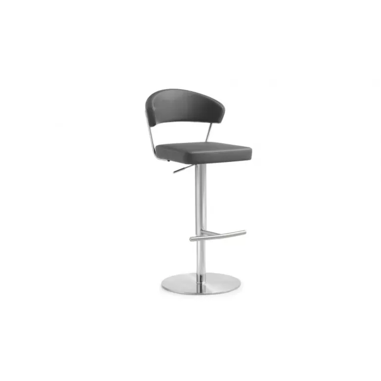 Tabouret de bar en inox brossé - Blakke 56/81cm<Meubles Moss Fashion