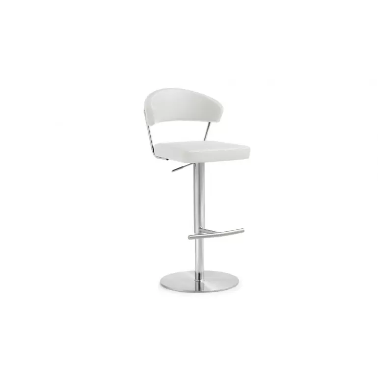 Tabouret de bar en inox brossé - Blakke 56/81cm<Meubles Moss Shop