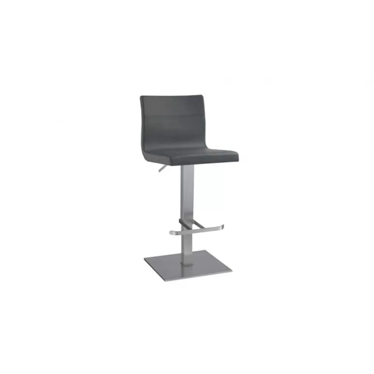 Tabouret de bar en inox brossé - Coddy 56/80cm<Meubles Moss Cheap