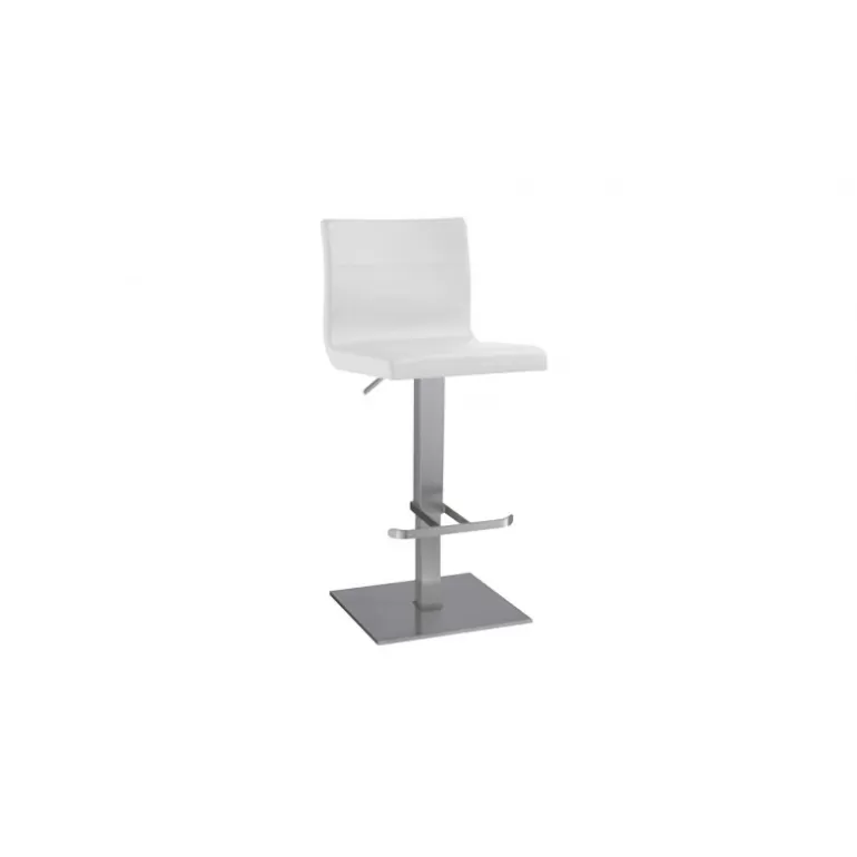 Tabouret de bar en inox brossé - Coddy 56/80cm<Meubles Moss New