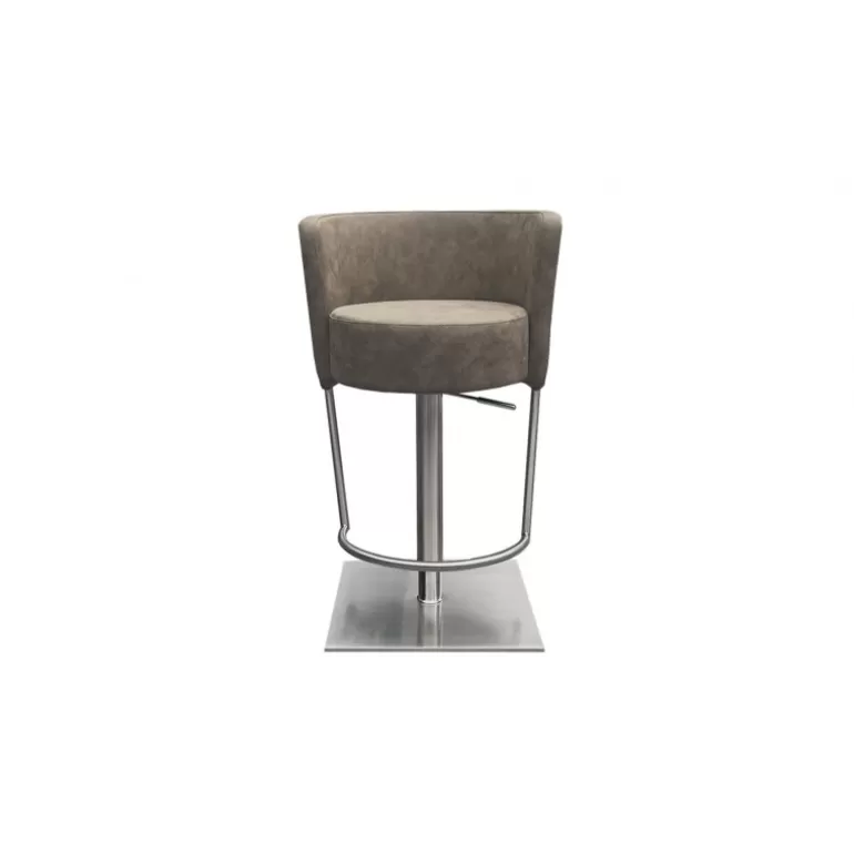 Tabouret de bar rétro en inox brossé - Ankara 64/90cm<Meubles Moss Shop