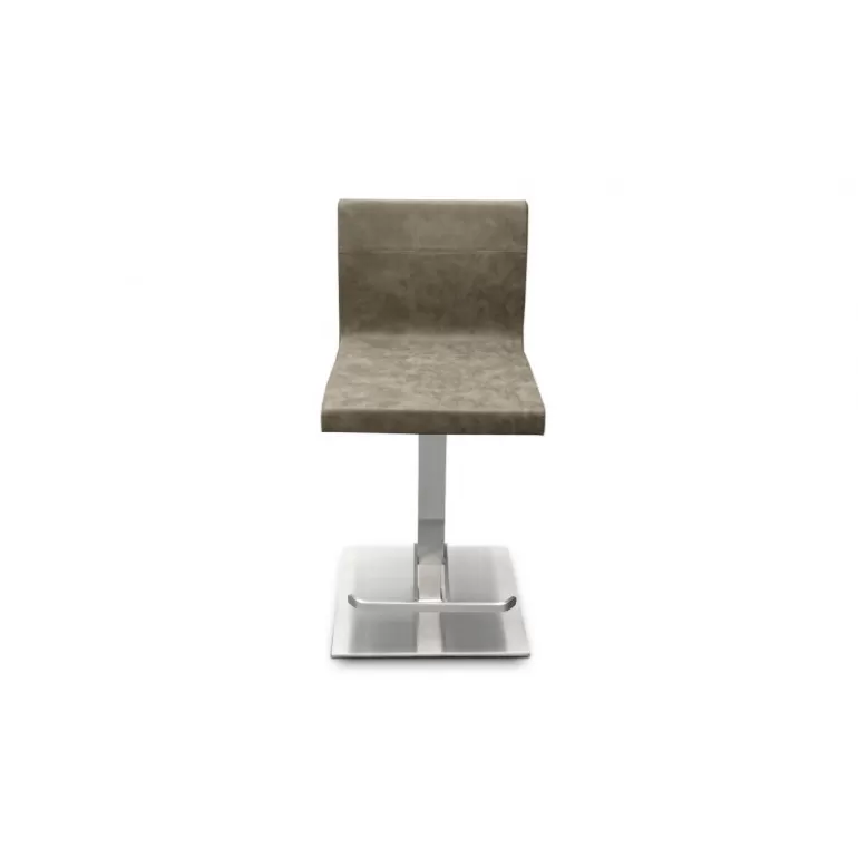 Tabouret de bar rétro en inox brossé - Coddy 56/80cm<Meubles Moss New