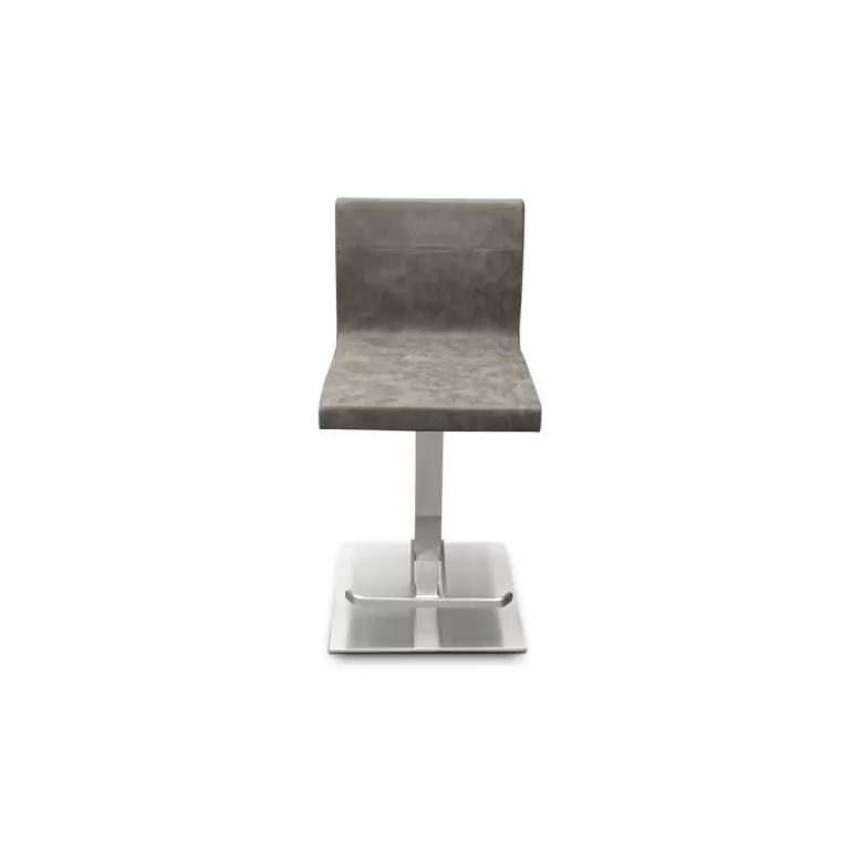 Tabouret de bar rétro en inox brossé - Coddy 56/80cm<Meubles Moss Online
