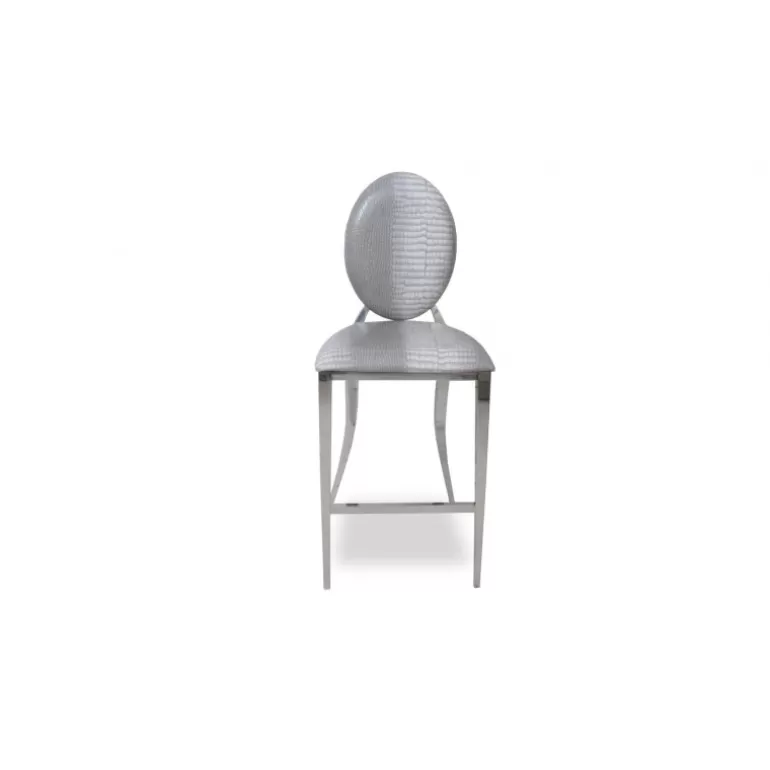 Tabouret de bar style baroque effet croco - Palmyr 75cm<Meubles Moss Best Sale