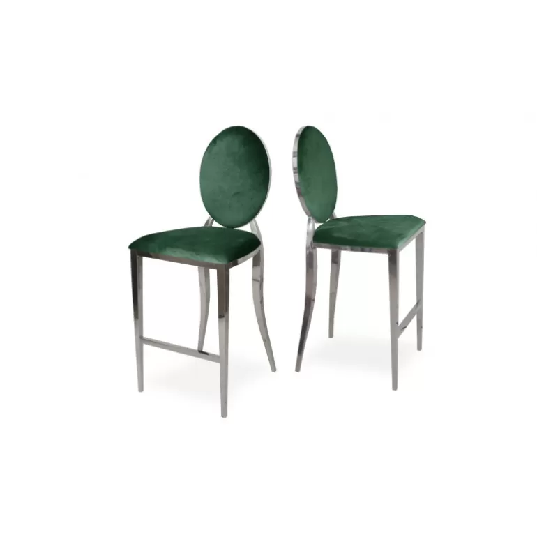 Tabouret de bar style baroque en velours - Palmyr 75cm<Meubles Moss Hot