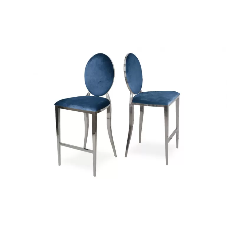 Tabouret de bar style baroque en velours - Palmyr 75cm<Meubles Moss Cheap