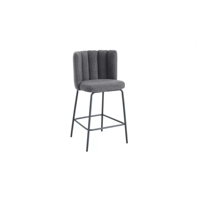 Tabouret de cuisine à bouclette effet peau de mouton - Soline 65cm<Meubles Moss Store