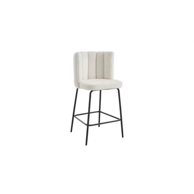 Tabouret de cuisine à bouclette effet peau de mouton - Soline 65cm<Meubles Moss Clearance