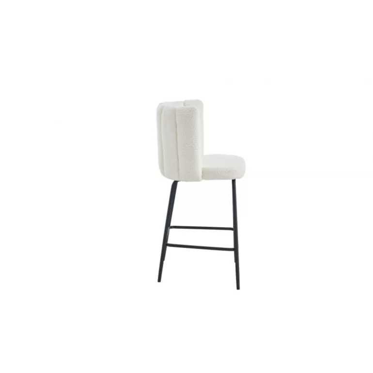 Tabouret de cuisine à bouclette effet peau de mouton - Soline 65cm<Meubles Moss Clearance