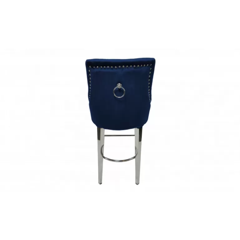 Tabouret de cuisine capitonné en velours avec poignée - Romane 65cm<Meubles Moss Discount