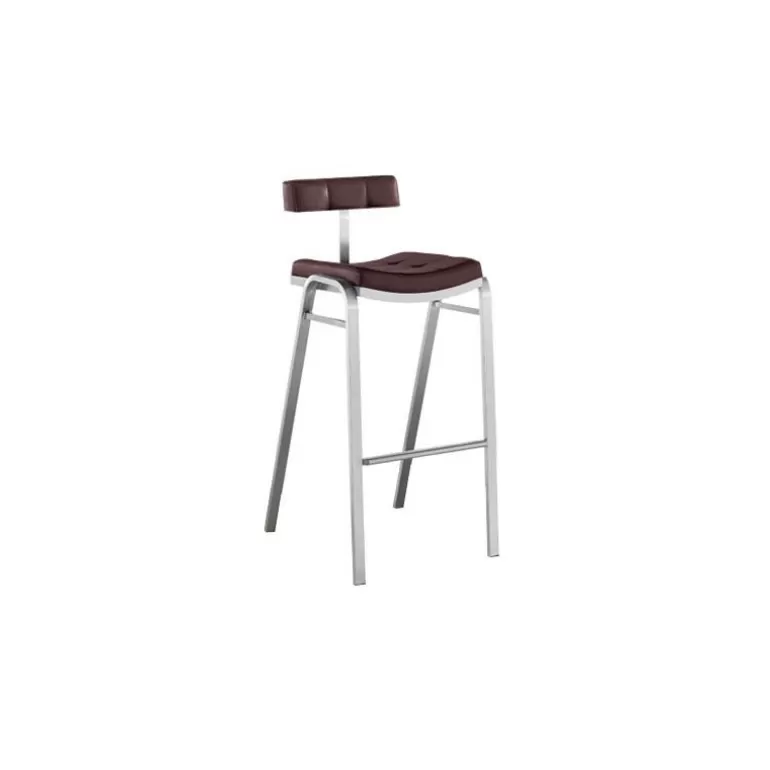 Tabouret de cuisine en inox brossé - Barcy 65cm<Meubles Moss Clearance
