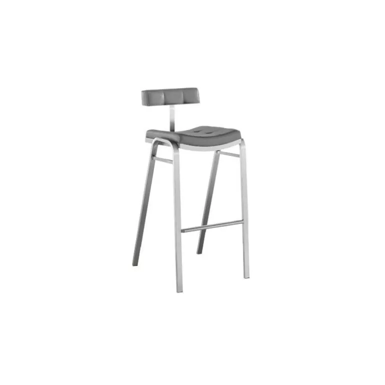 Tabouret de cuisine en inox brossé - Barcy 65cm<Meubles Moss Best Sale