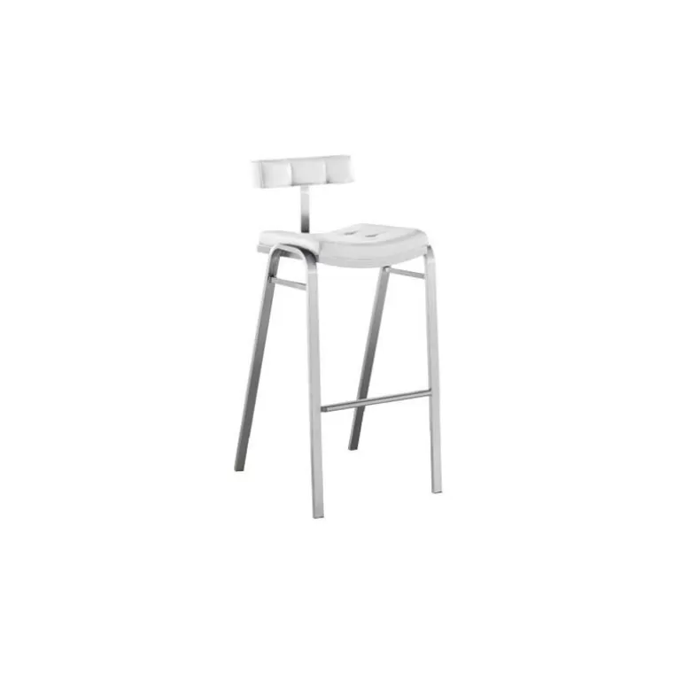 Tabouret de cuisine en inox brossé - Barcy 65cm<Meubles Moss Cheap