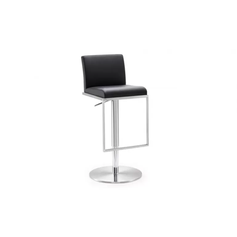 Tabouret de cuisine en inox brossé - Galena 56/81cm<Meubles Moss Clearance