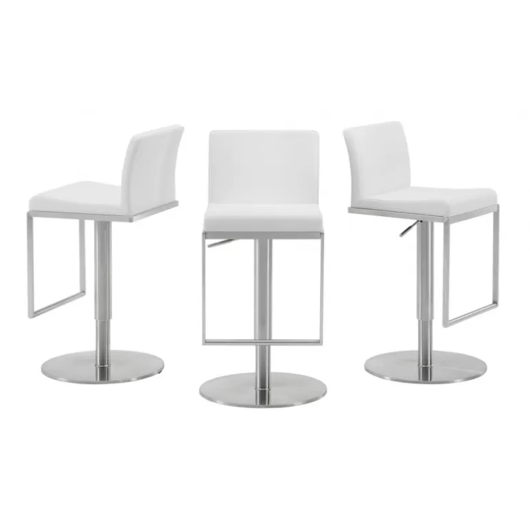Tabouret de cuisine en inox brossé - Galena 56/81cm<Meubles Moss Cheap