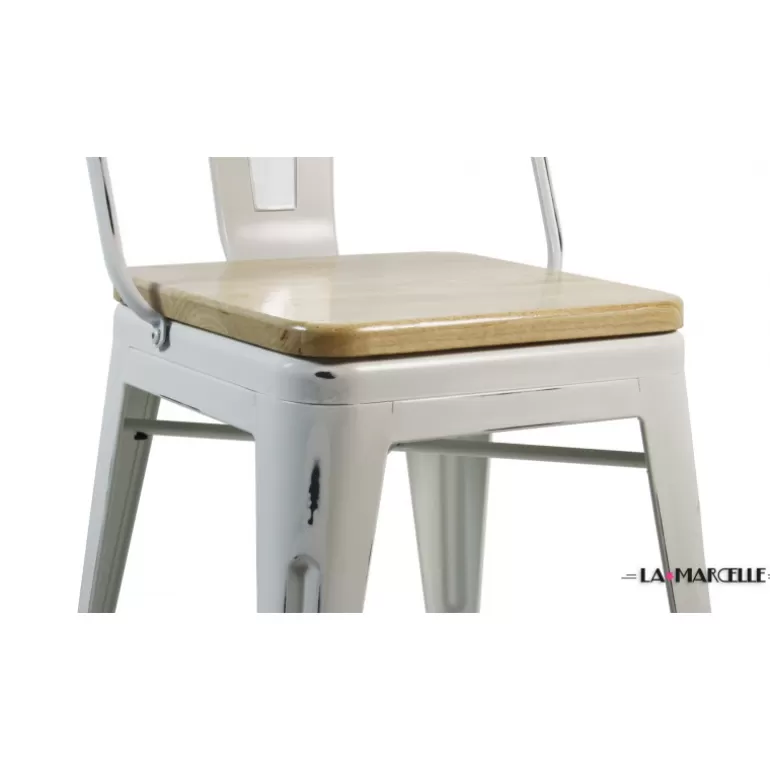 Tabouret de cuisine en tôle design industriel - La Marcelle<Meubles Moss Shop