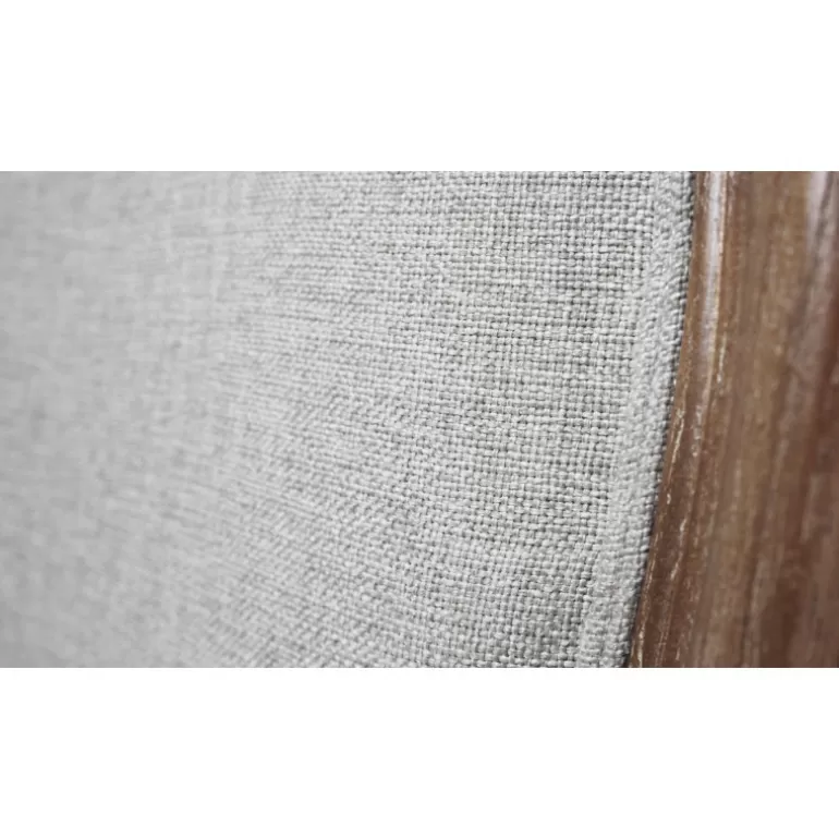 Tabouret de cuisine médaillon en bois tissu couleur lin - Vienna 65cm<Meubles Moss Discount