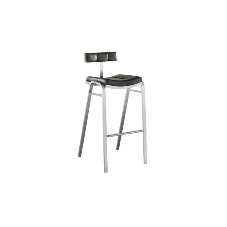 Tabouret de cuisine rétro en inox brossé - Barcy 65cm<Meubles Moss Best Sale