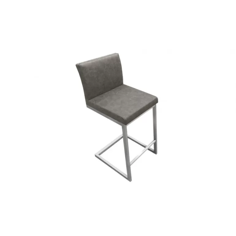Tabouret de cuisine rétro en inox brossé - Collby 65cm<Meubles Moss New