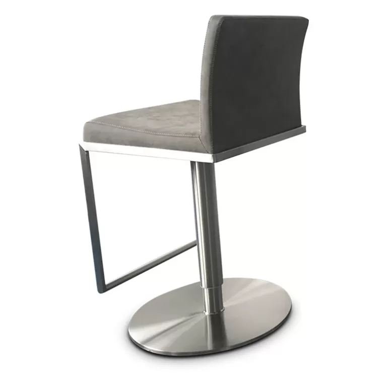 Tabouret de cuisine rétro en inox brossé - Galena 56/81cm<Meubles Moss Best Sale