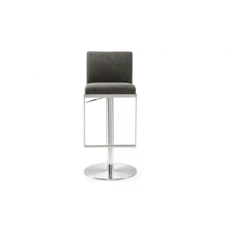 Tabouret de cuisine rétro en inox brossé - Galena 56/81cm<Meubles Moss Best