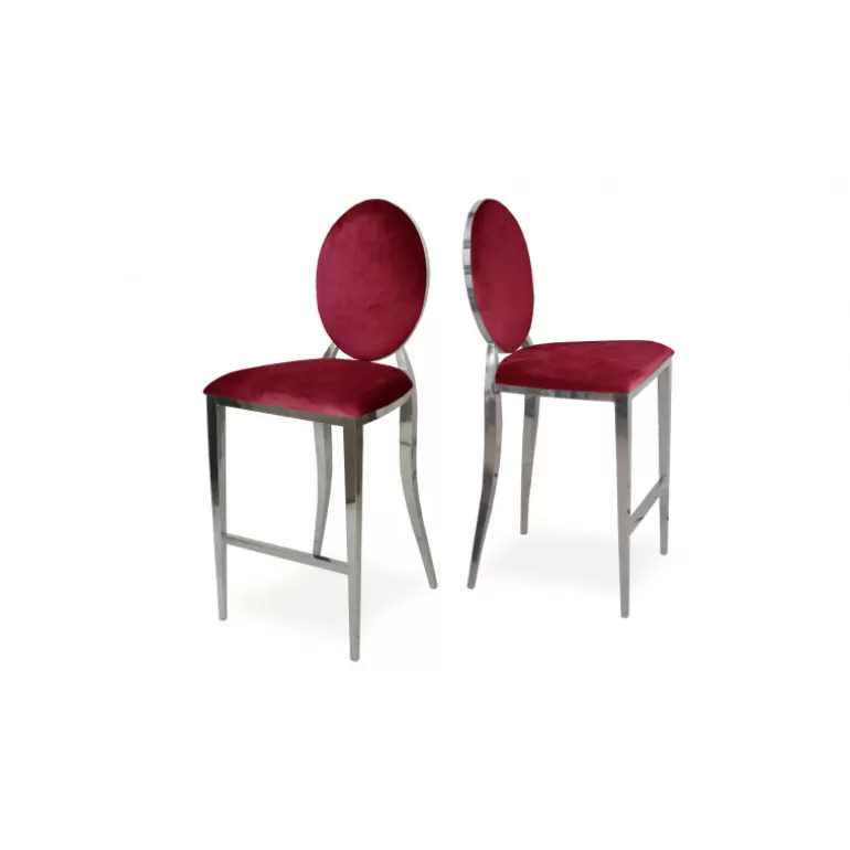 Tabouret de cuisine style baroque en velours - Palmyr 65cm<Meubles Moss Sale