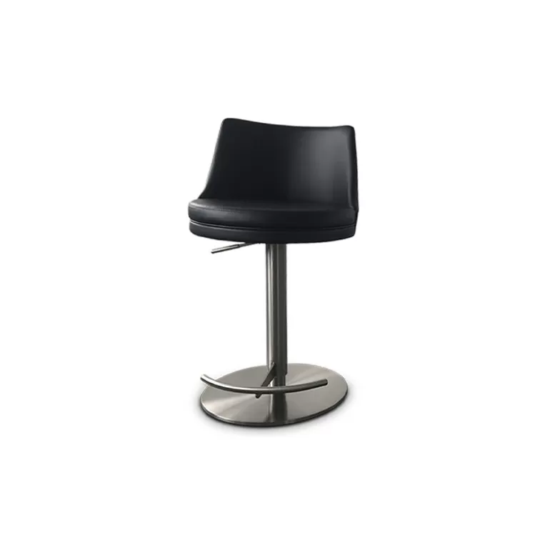 Tabouret en simili et inox brossé - Jasmin 58/83cm<Meubles Moss Online