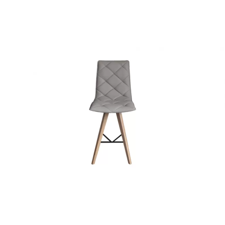 Tabouret en simili et pieds bois - Solvig 65cm<Meubles Moss Hot