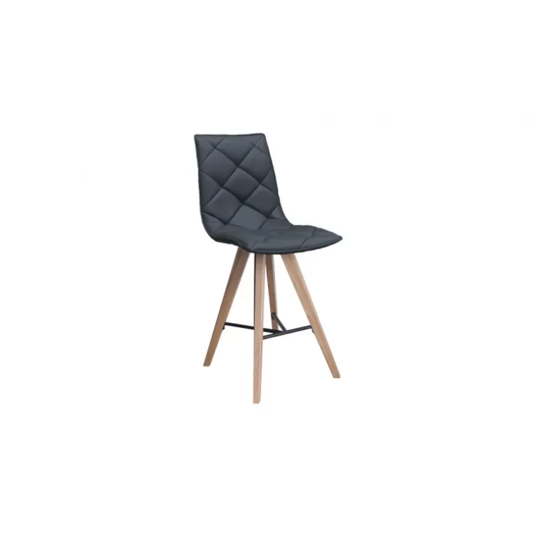 Tabouret en simili et pieds bois - Solvig 65cm<Meubles Moss Best