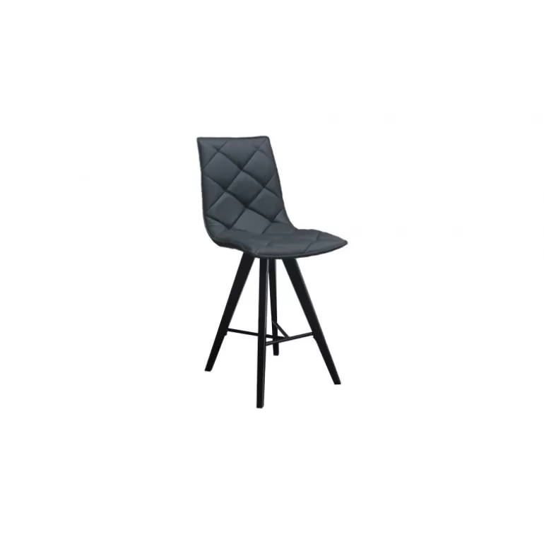 Tabouret en simili et pieds noirs - Solvig 65cm<Meubles Moss Store