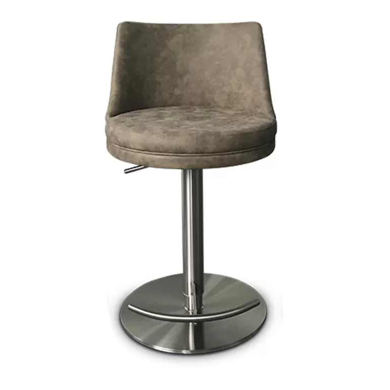 Tabouret en simili rétro et inox brossé - Jasmin 58/83cm<Meubles Moss Flash Sale