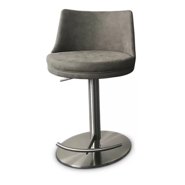 Tabouret en simili rétro et inox brossé - Jasmin 58/83cm<Meubles Moss Online
