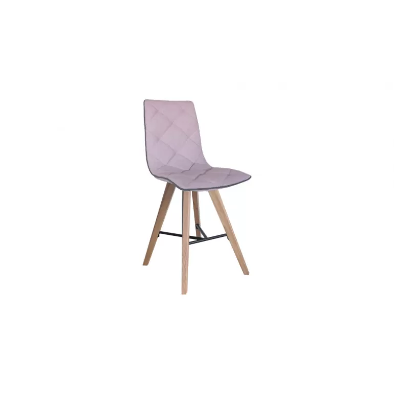 Tabouret en tissu et pieds bois - Solvig 65cm<Meubles Moss Cheap